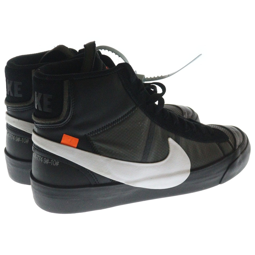NIKE(ナイキ) ×OFF-WHITE THE 10 BLAZER STUDIO MID オフホワイト ブレーザー スタジオ ミッドカットスニーカー ブラック US9.5/27.5cm AA3832-001