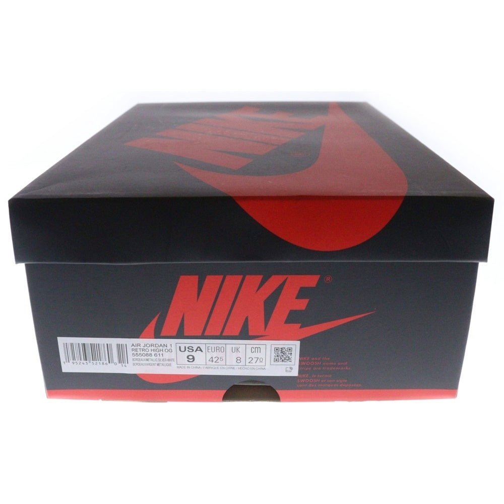 NIKE(ナイキ) AIR JORDAN 1 RETRO HIGH OG Bordeaux エアジョーダン1 レトロ ボルドー ハイカットスニーカー ボルドー/ホワイト US9/27cm 555088-611