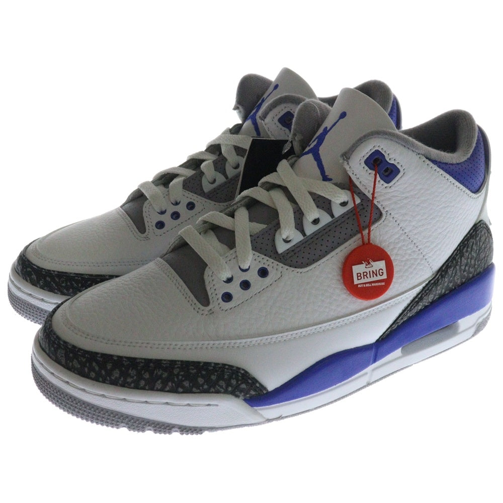 NIKE(ナイキ) AIR JORDAN 3 RETRO Racer Blue エアジョーダン3 レーサーブルー ハイカットスニーカー ホワイト US9/27.0cm CT8532-145