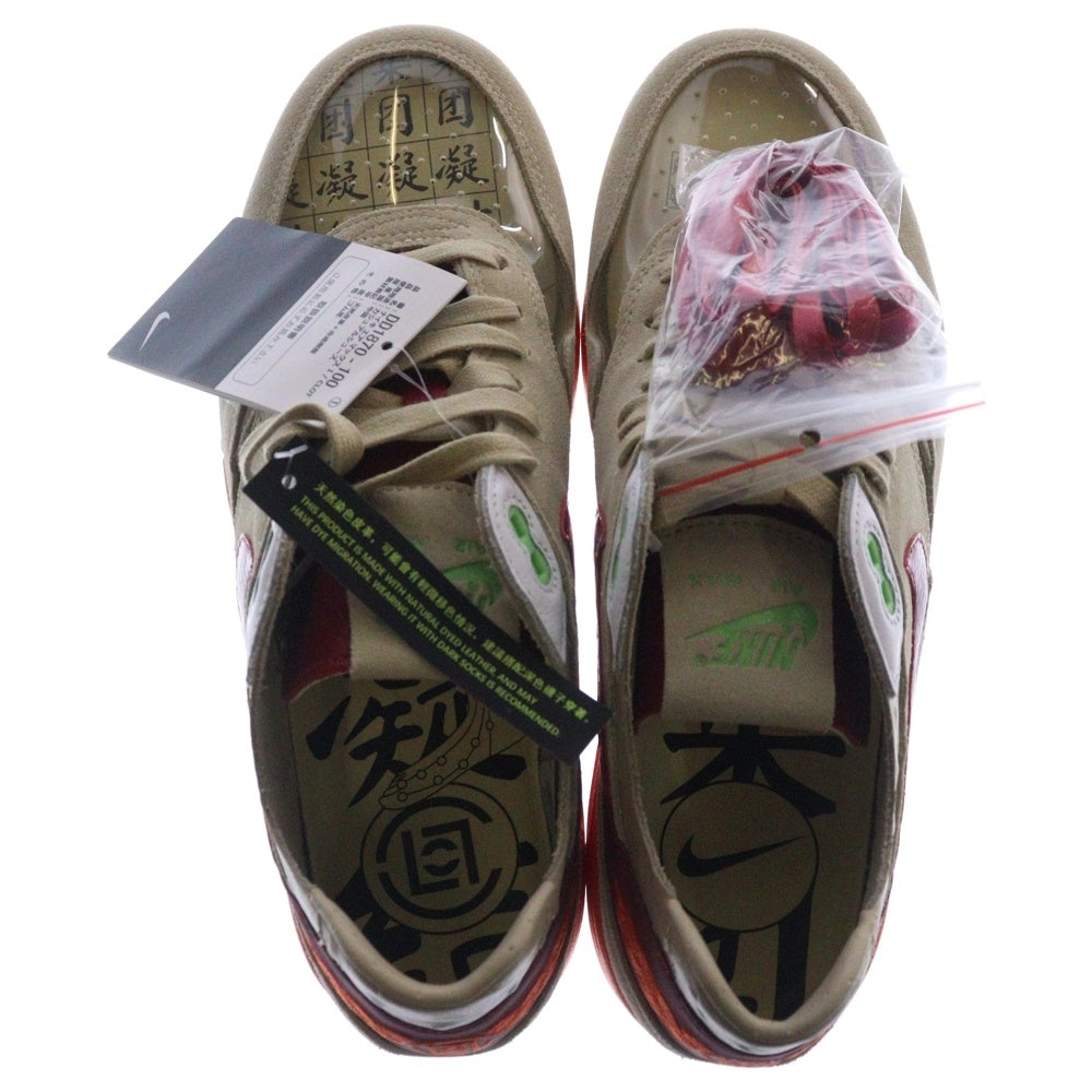 NIKE(ナイキ) ×CLOT AIR MAX 1 Kiss of Death クロット エアマックス1 キスオブデス ローカットスニーカー ベージュ/オレンジ US9.5/27.5cm DD1870-100