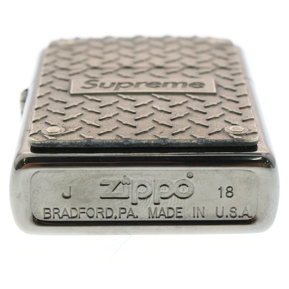 SUPREME(シュプリーム) 19SS Diamond Plate Zippo Metal ダイアモンド プレート ジッポ メタル シルバー