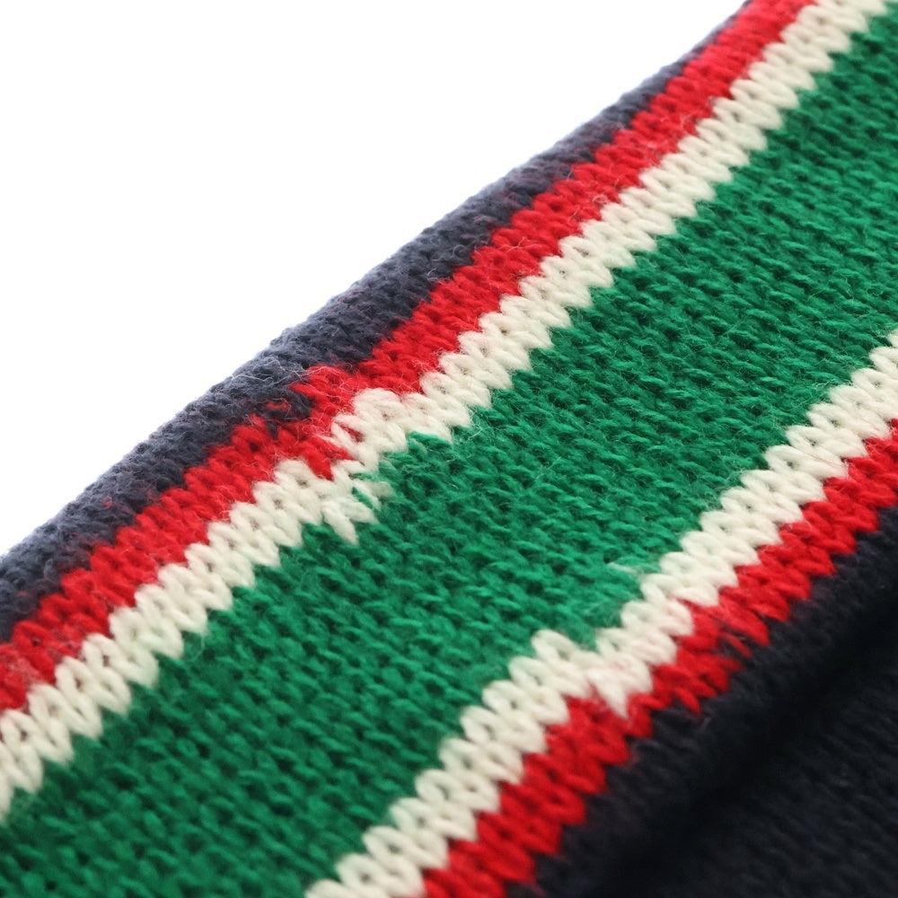 SUPREME(シュプリーム) 16AW Striped Cuff Beanie ストライプカフ スモールボックスロゴニットビーニー ニットキャップ 帽子 ネイビー