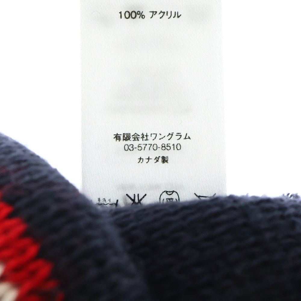 SUPREME(シュプリーム) 16AW Striped Cuff Beanie ストライプカフ スモールボックスロゴニットビーニー ニットキャップ 帽子 ネイビー