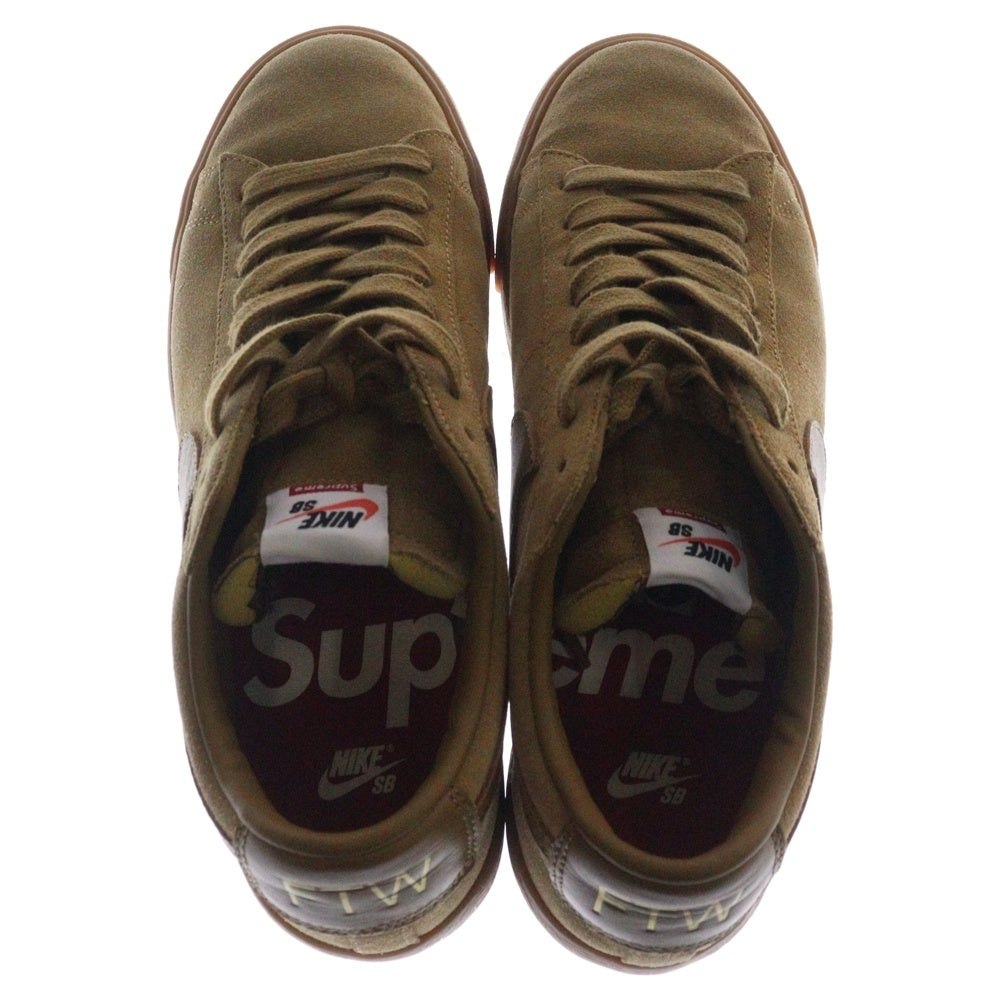 NIKE SB(ナイキエスビー) ×SUPREME BLAZER LOW GT QS シュプリーム ブレーザー ローカットスニーカー ブラウン US9/27cm 716890-229
