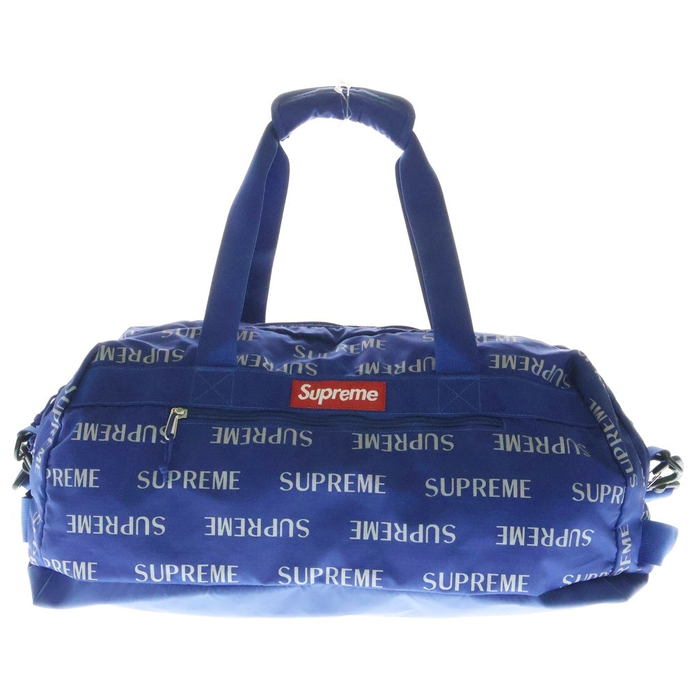 SUPREME(シュプリーム) 16AW 3M Reflective Repeat Duffle Bag 3Mリフレクティブリピートロゴ ダッフル 2WAYボストンバッグ ショルダーバッグ ブルー