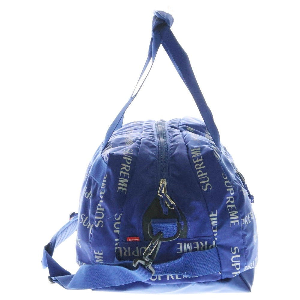 SUPREME(シュプリーム) 16AW 3M Reflective Repeat Duffle Bag 3Mリフレクティブリピートロゴ ダッフル 2WAYボストンバッグ ショルダーバッグ ブルー