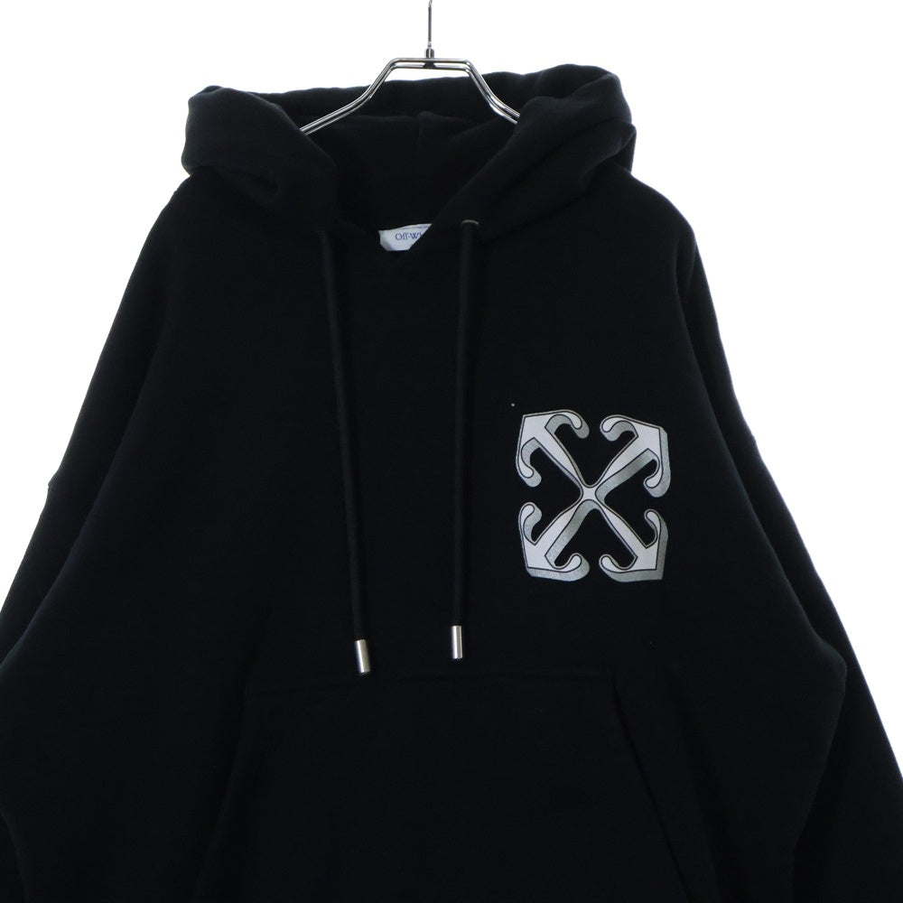 OFF-WHITE(オフホワイト) 24AW Dragon logo hoodie バックドラゴンプリント フーディ プルオーバースウェットパーカー ブラック OMBB085F24FLE00I