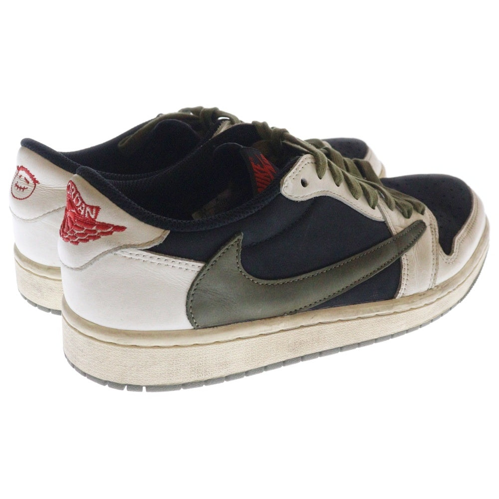 NIKE(ナイキ) ×TRAVIS SCOTT WMNS AIR JORDAN 1 LOW OG Medium Olive トラヴィススコット ウィメンズ エアジョーダン1 ミディアムオリーブ ローカットスニーカー DZ4137-106