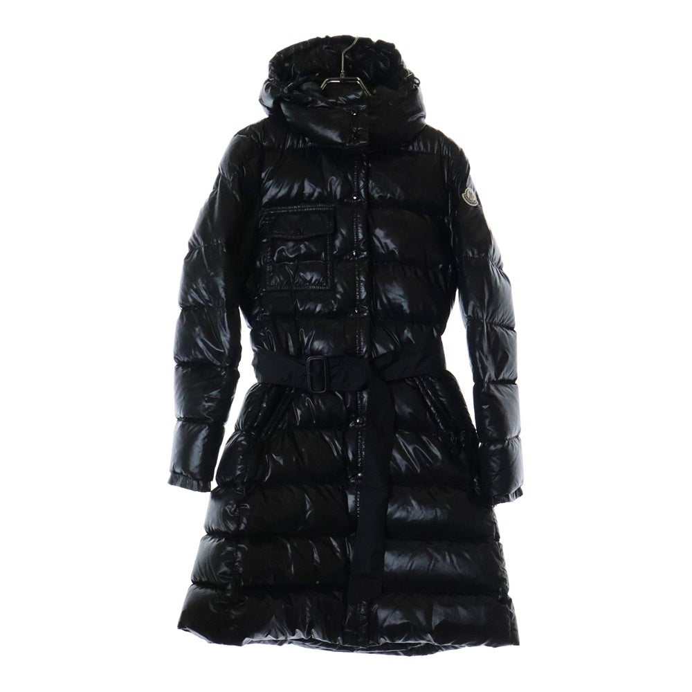 MONCLER(モンクレール) MEINA メイナ ナイロンフーデッド ダウンジャケット ベルテッドコート レディース ブラック 49303