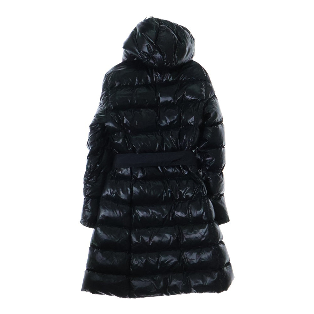 MONCLER(モンクレール) MEINA メイナ ナイロンフーデッド ダウンジャケット ベルテッドコート レディース ブラック 49303