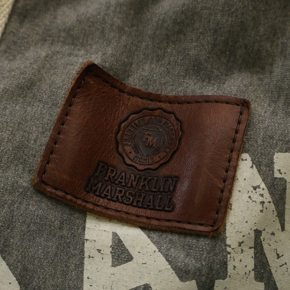 FRANKLIN&MARSHALL(フランクリンアンドマーシャル) ロゴプリント ドローコード キャンバス トートバッグ グレー