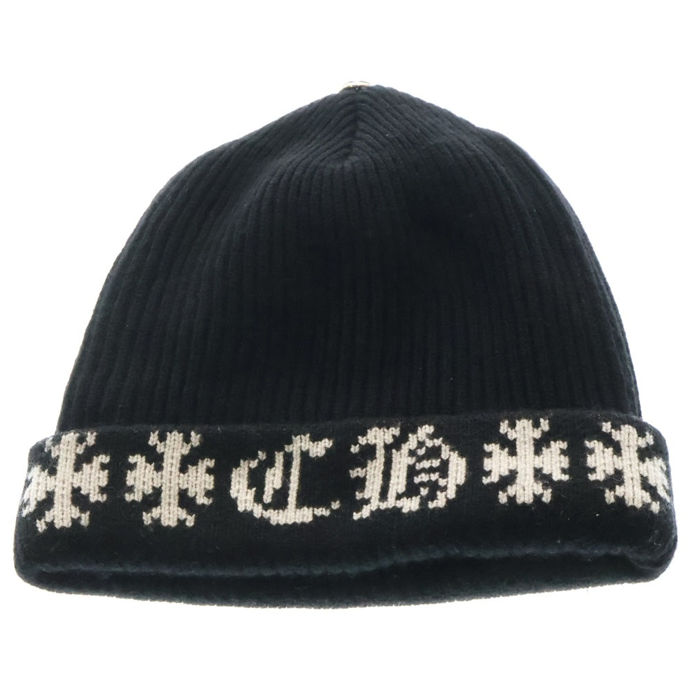 CHROME HEARTS(クロムハーツ) BIG DADDY ビッグダディ スターボール付き カシミヤニット ビーニー ニットキャップ 帽子 ブラック