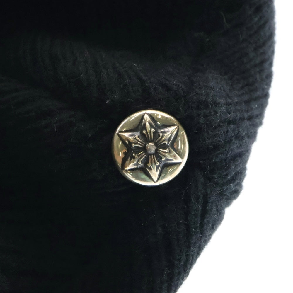 CHROME HEARTS(クロムハーツ) BIG DADDY ビッグダディ スターボール付き カシミヤニット ビーニー ニットキャップ 帽子 ブラック