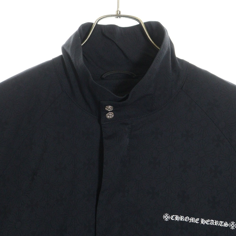 CHROME HEARTS(クロムハーツ) U MATCH POINT クロス総柄 バックスクロールラベル ジップアップ ナイロンジャケット ブラック