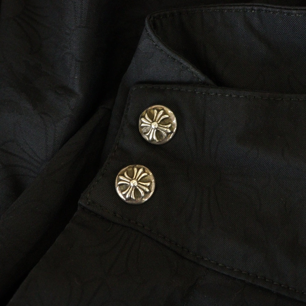 CHROME HEARTS(クロムハーツ) U MATCH POINT クロス総柄 バックスクロールラベル ジップアップ ナイロンジャケット ブラック