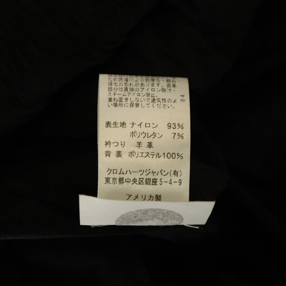 CHROME HEARTS(クロムハーツ) U MATCH POINT クロス総柄 バックスクロールラベル ジップアップ ナイロンジャケット ブラック