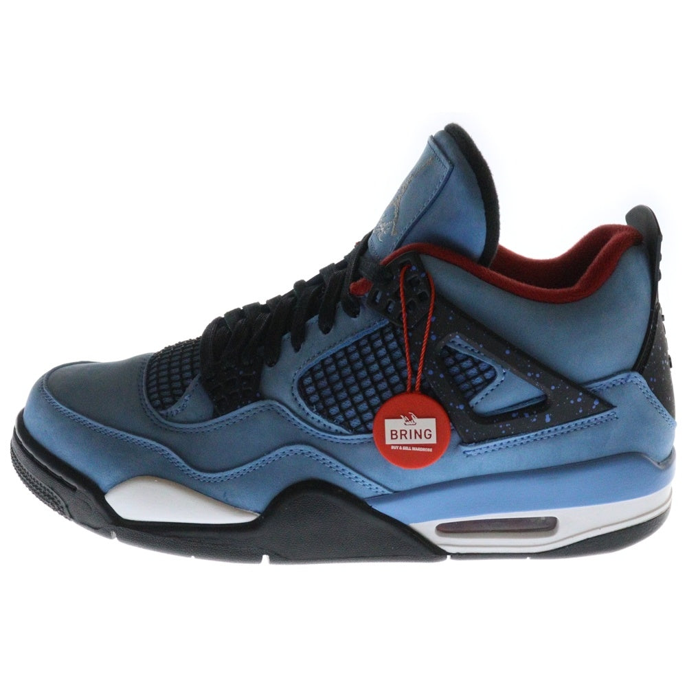 NIKE(ナイキ) ×TRAVIS SCOTT AIR JORDAN 4 RETRO CACTUS JACK トラヴィススコット エアジョーダン 4 ハイカットスニーカー ブルー US10/28cm 308497-406