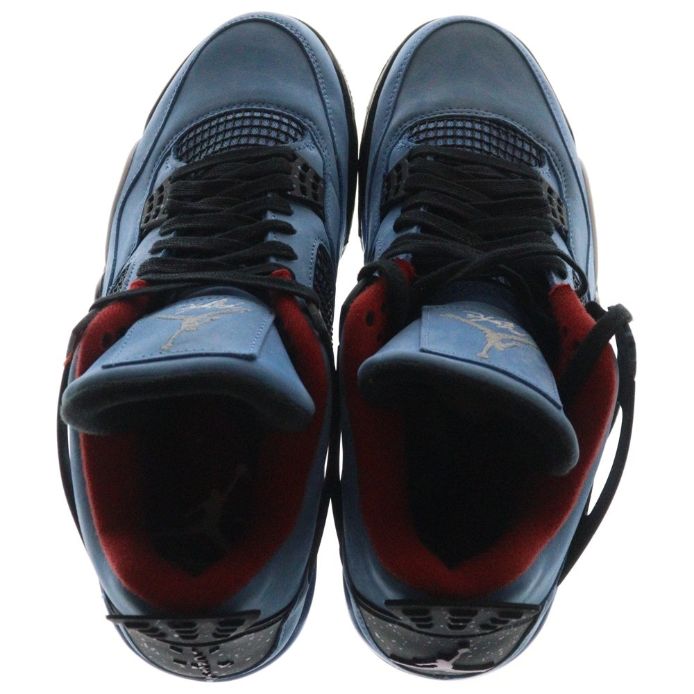 NIKE(ナイキ) ×TRAVIS SCOTT AIR JORDAN 4 RETRO CACTUS JACK トラヴィススコット エアジョーダン 4 ハイカットスニーカー ブルー US10/28cm 308497-406