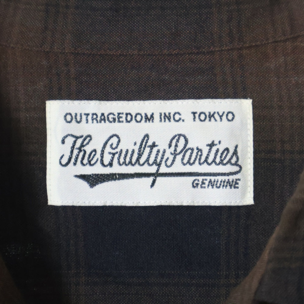 WACKO MARIA(ワコマリア) OMBRE CHECK OPEN COLLAR SHIRT ロングスリーブ オープンカラー オンブレチェック 長袖 シャツ ブラウン
