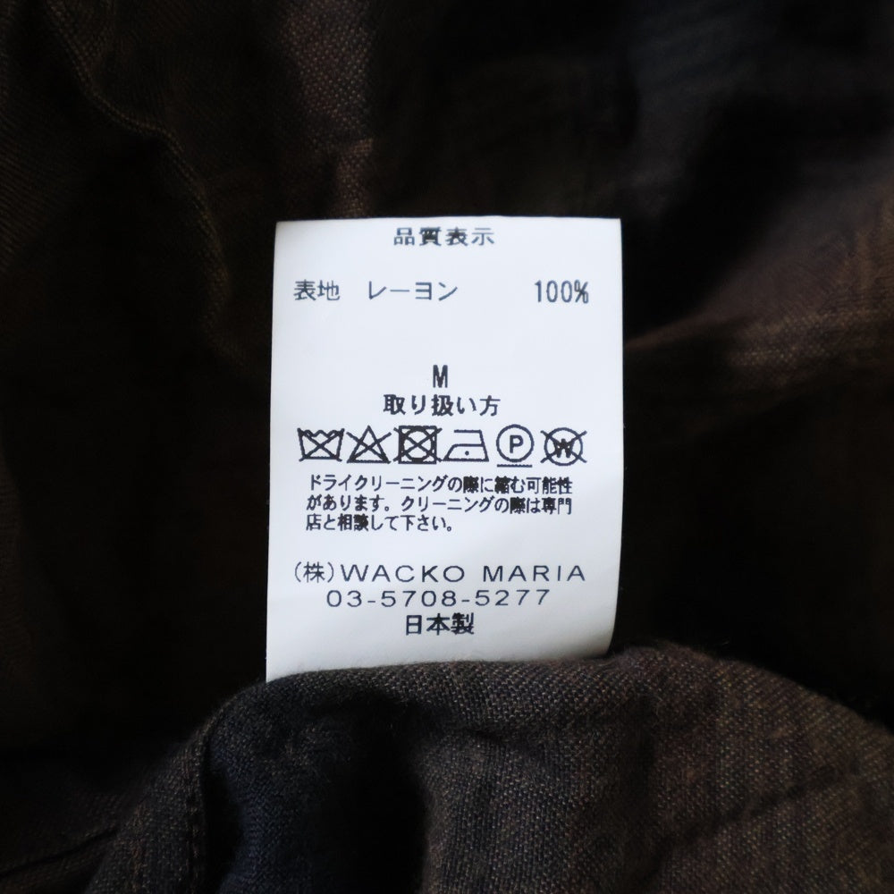 WACKO MARIA(ワコマリア) OMBRE CHECK OPEN COLLAR SHIRT ロングスリーブ オープンカラー オンブレチェック 長袖 シャツ ブラウン