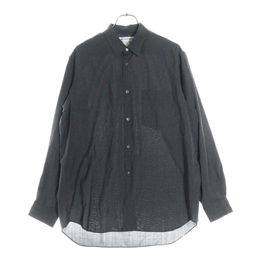 COMME des GARCONS SHIRT(コムデギャルソンシャツ) レギュラーカラー ウール パッチポケット ロングスリーブ 長袖シャツ グレー FZ-B301