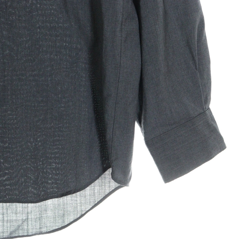COMME des GARCONS SHIRT(コムデギャルソンシャツ) レギュラーカラー ウール パッチポケット ロングスリーブ 長袖シャツ グレー FZ-B301