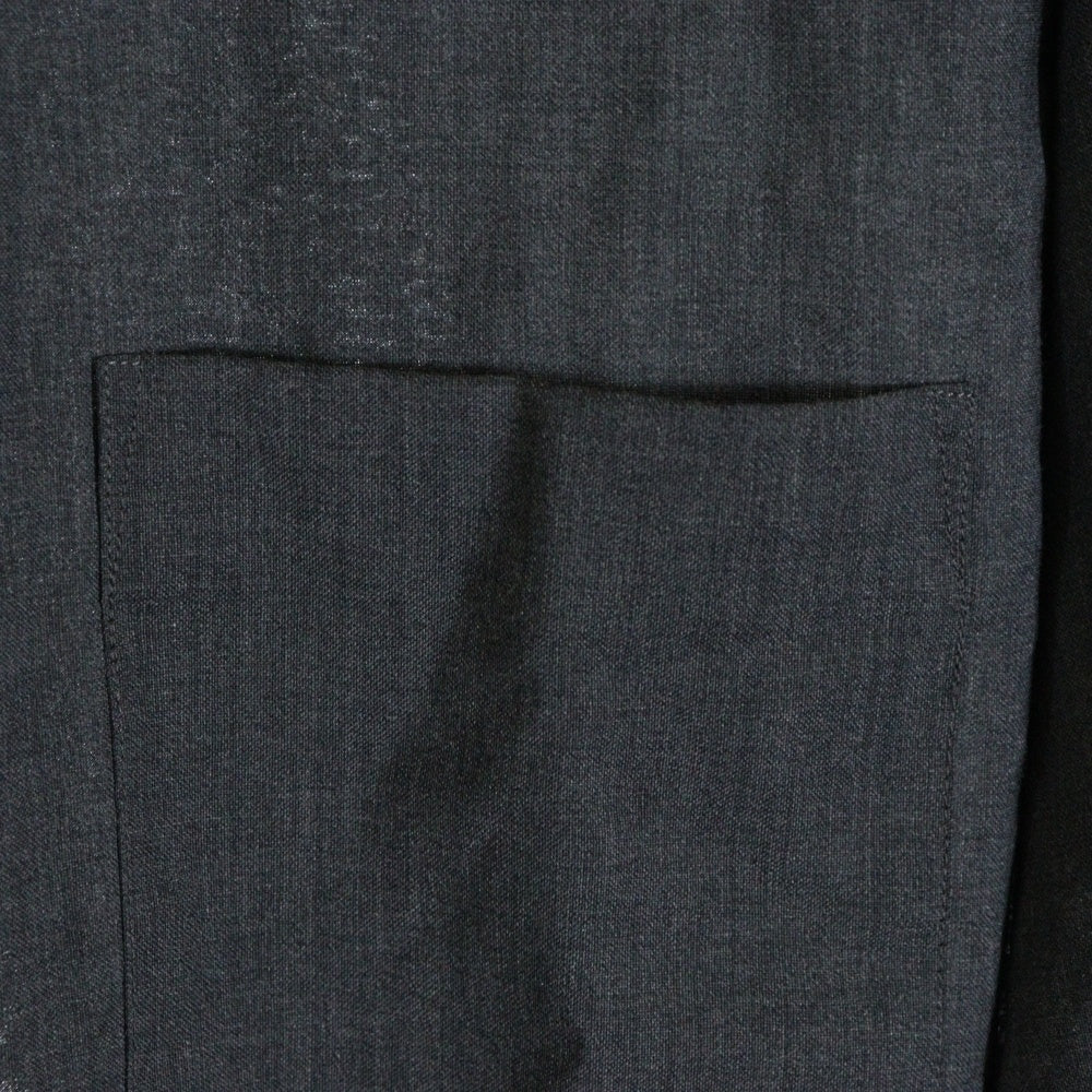 COMME des GARCONS SHIRT(コムデギャルソンシャツ) レギュラーカラー ウール パッチポケット ロングスリーブ 長袖シャツ グレー FZ-B301