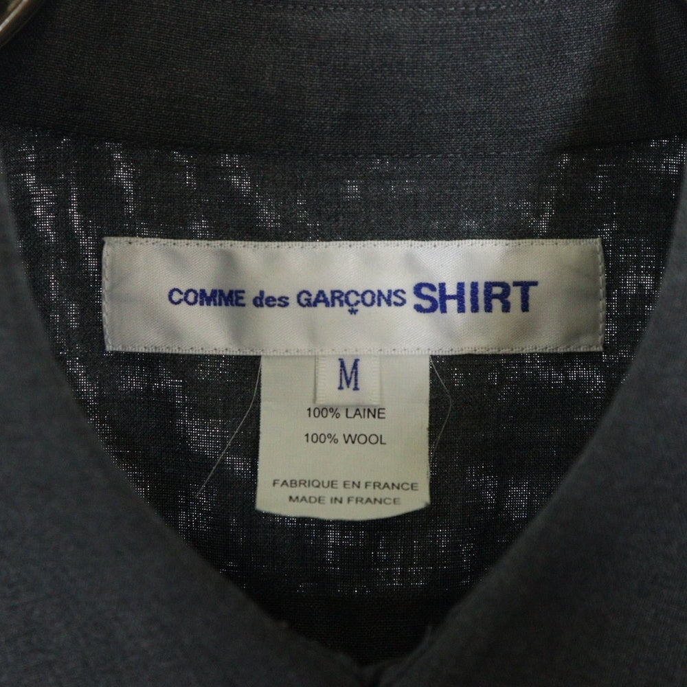 COMME des GARCONS SHIRT(コムデギャルソンシャツ) レギュラーカラー ウール パッチポケット ロングスリーブ 長袖シャツ グレー FZ-B301