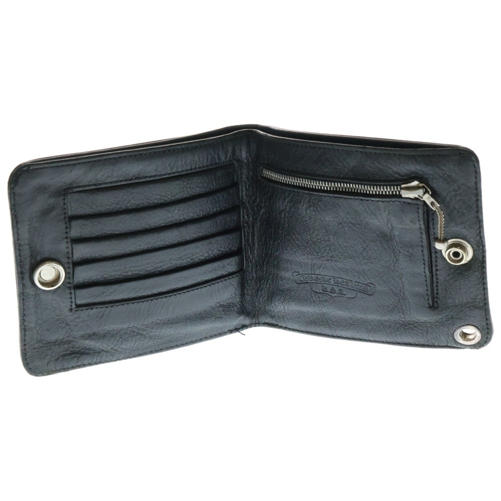 CHROME HEARTS(クロムハーツ) 1SNAP 1スナップ クロス ボールボタン レザーウォレット 財布 ブラック BCA361