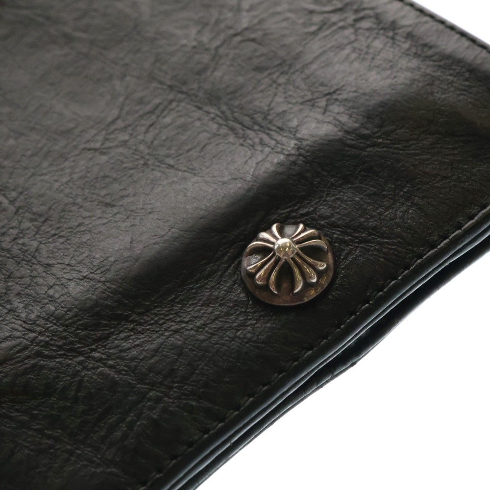CHROME HEARTS(クロムハーツ) 1SNAP 1スナップ クロス ボールボタン レザーウォレット 財布 ブラック BCA361