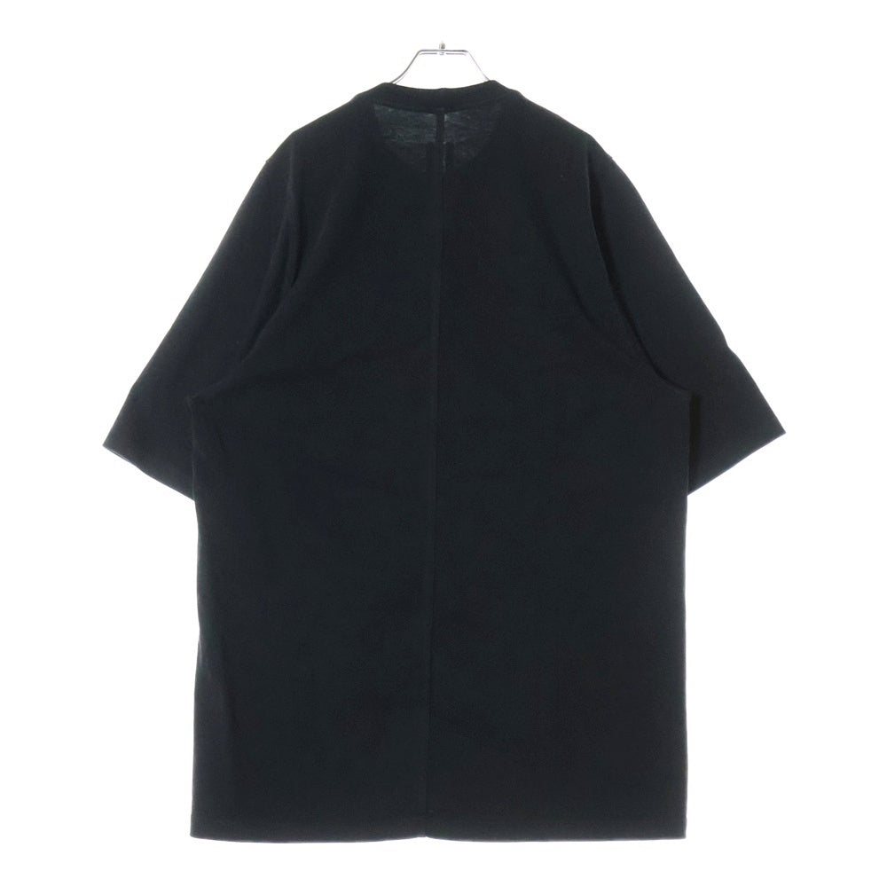 Rick Owens(リックオウエンス) 18SS センタードッキング コットン クルーネック ビックシルエット 半袖Tシャツ カットソー ブラック RU18S5282-BA