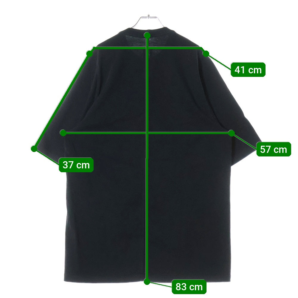 Rick Owens(リックオウエンス) 18SS センタードッキング コットン クルーネック ビックシルエット 半袖Tシャツ カットソー ブラック RU18S5282-BA