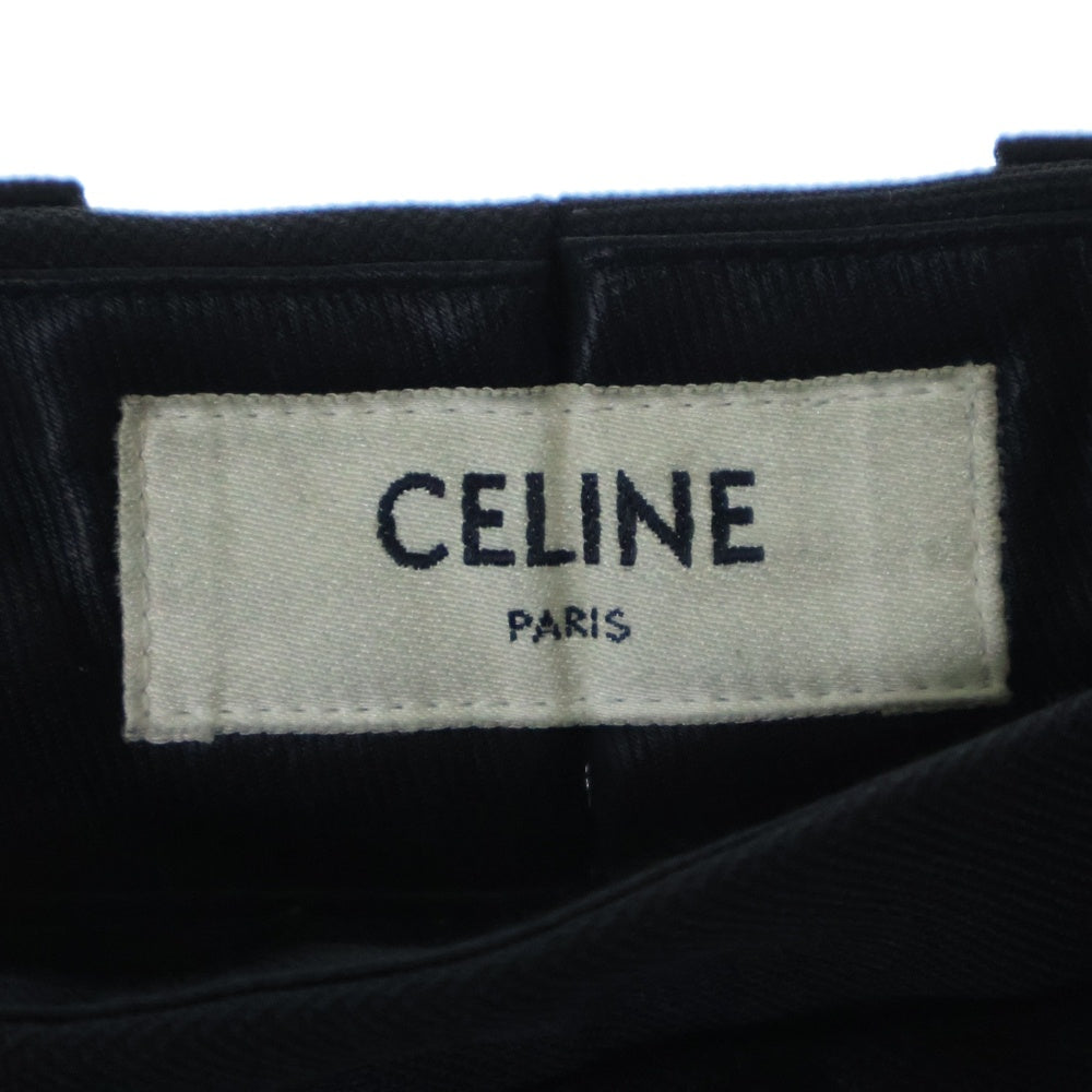 CELINE(セリーヌ) ジップフライ ウール ストレート スリム ロングパンツ スラックス トラウザー ブラック 21ZZ0120D