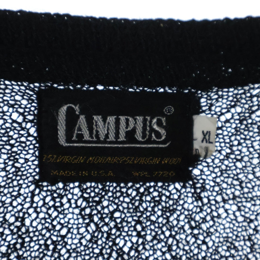 VINTAGE(ヴィンテージ) 60S CAMPUS キャンパス モヘア シェルボタン ニット カーディガン ブラック