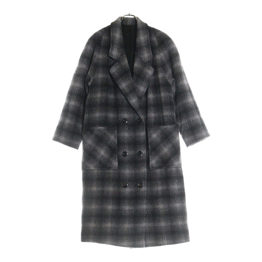 VINTAGE(ヴィンテージ) 80S Plaid Coat オンブレチェック モヘア ミックスウール ダブルブレステッド ピーコート グレー/ブラック