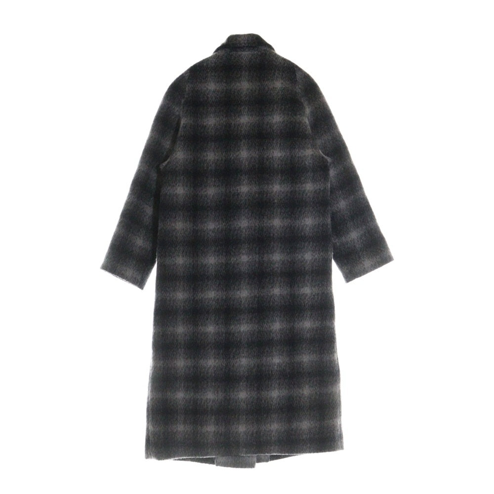VINTAGE(ヴィンテージ) 80S Plaid Coat オンブレチェック モヘア ミックスウール ダブルブレステッド ピーコート グレー/ブラック