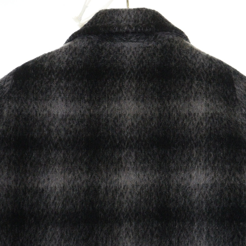 VINTAGE(ヴィンテージ) 80S Plaid Coat オンブレチェック モヘア ミックスウール ダブルブレステッド ピーコート グレー/ブラック