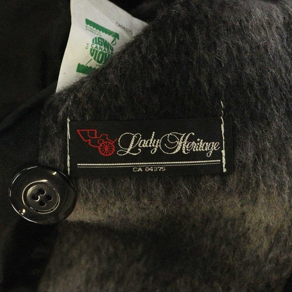 VINTAGE(ヴィンテージ) 80S Plaid Coat オンブレチェック モヘア ミックスウール ダブルブレステッド ピーコート グレー/ブラック