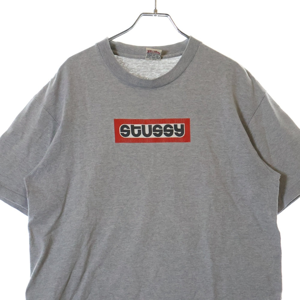 STUSSY(ステューシー) 90S VINTAGE OLD BOX LOGO TEE オールド ボックスロゴ プリントTシャツ 半袖カットソー グレー