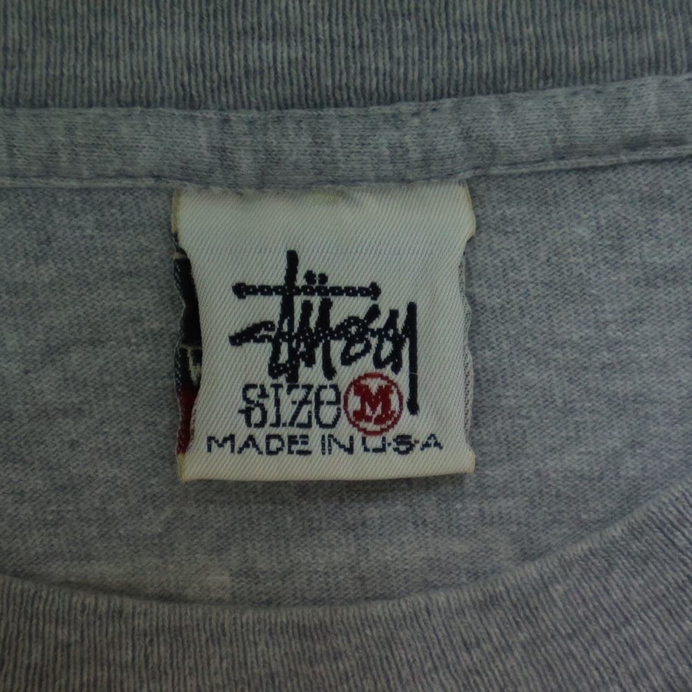 STUSSY(ステューシー) 90S VINTAGE OLD BOX LOGO TEE オールド ボックスロゴ プリントTシャツ 半袖カットソー グレー