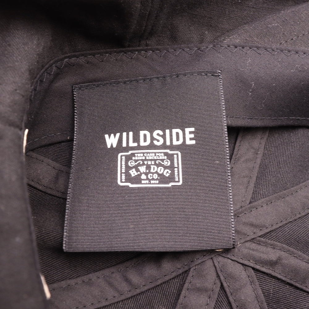 WILDSIDE YOHJI YAMAMOTO(ワイルドサイド ヨウジ ヤマモト) ×THE H.W.DOG&CO 8 PANEL BIG CASQUETTE ザエイチダブリュードッグアンドコー 8パネル ビッグキャスケット 帽子 ブラック