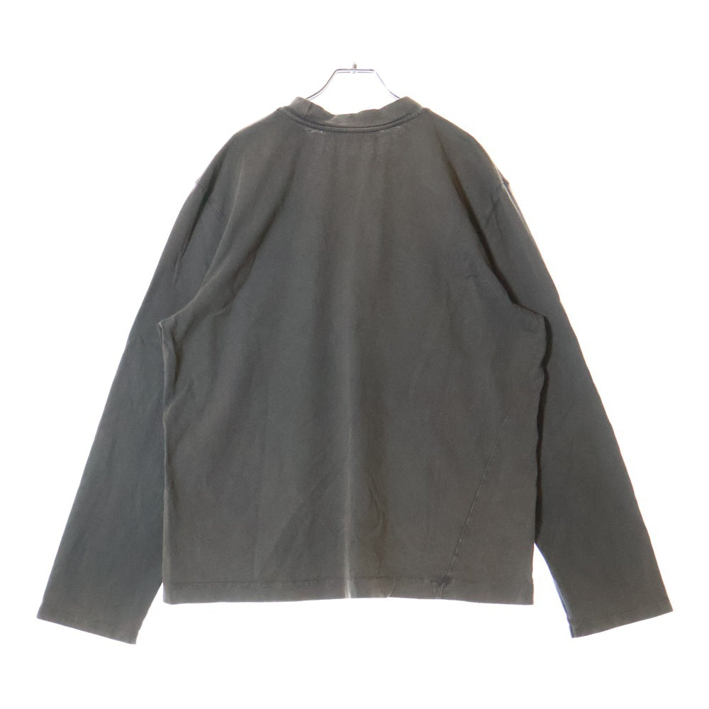 OUR LEGACY(アワーレガシー) 24AW BIG LONGSLEEVE ビッグロングスリーブ ヴィンテージ加工 長袖クルーネックカットソー チャコールグレー W4246BA