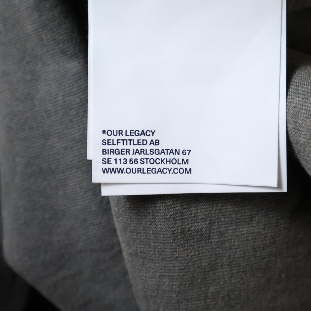 OUR LEGACY(アワーレガシー) 24AW BIG LONGSLEEVE ビッグロングスリーブ ヴィンテージ加工 長袖クルーネックカットソー チャコールグレー W4246BA