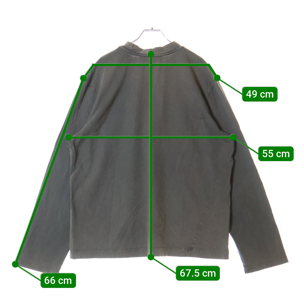 OUR LEGACY(アワーレガシー) 24AW BIG LONGSLEEVE ビッグロングスリーブ ヴィンテージ加工 長袖クルーネックカットソー チャコールグレー W4246BA
