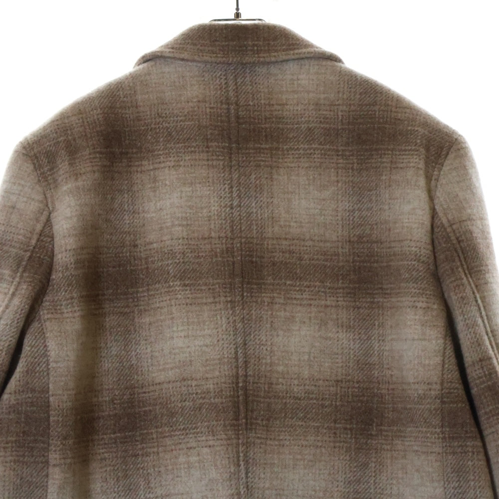 POLO RALPH LAUREN(ポロラルフローレン) PLAID WOOL-BLEND COAT オンブレチェック ウール混ロングコート レディース ブラウン