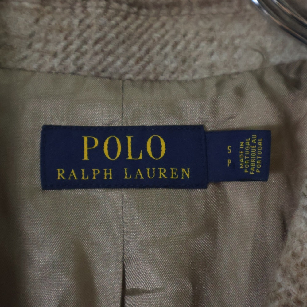 POLO RALPH LAUREN(ポロラルフローレン) PLAID WOOL-BLEND COAT オンブレチェック ウール混ロングコート レディース ブラウン