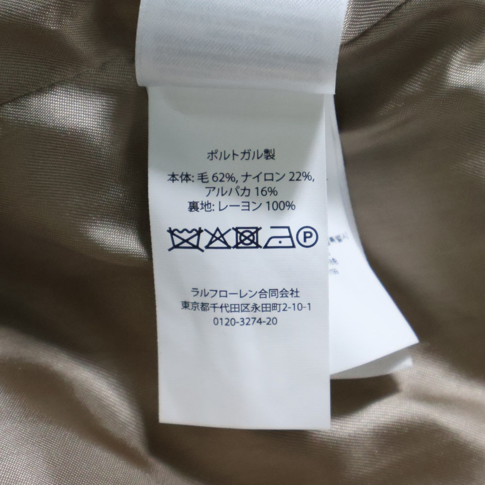 POLO RALPH LAUREN(ポロラルフローレン) PLAID WOOL-BLEND COAT オンブレチェック ウール混ロングコート レディース ブラウン