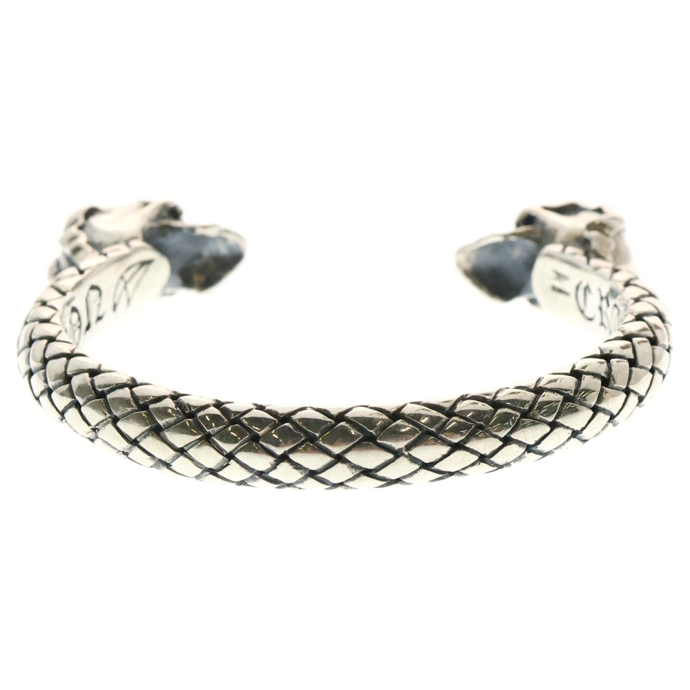 CRAZY PIG(クレイジーピッグ) TWO SKULLS BANGLE BRAIDED トゥースカル バングル ブレイデッド ブレスレット シルバー