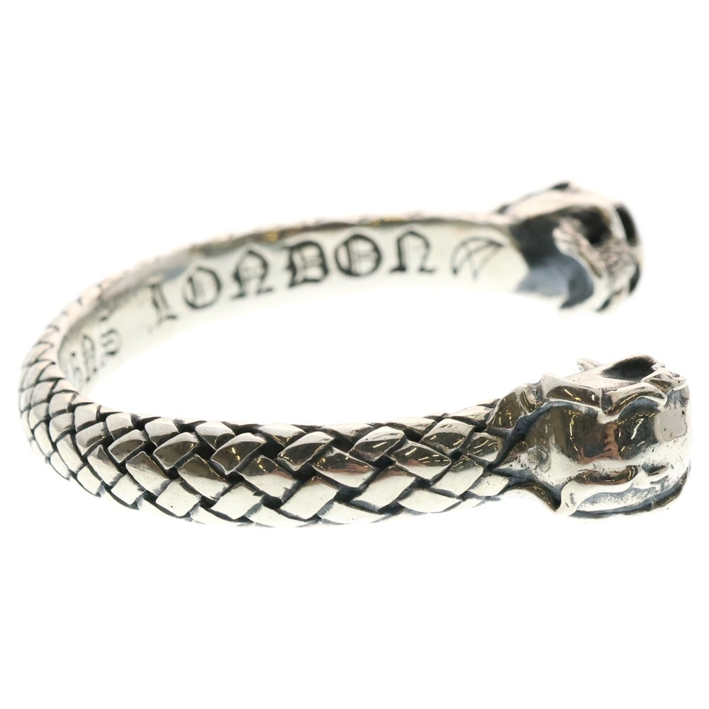 CRAZY PIG(クレイジーピッグ) TWO SKULLS BANGLE BRAIDED トゥースカル バングル ブレイデッド ブレスレット シルバー