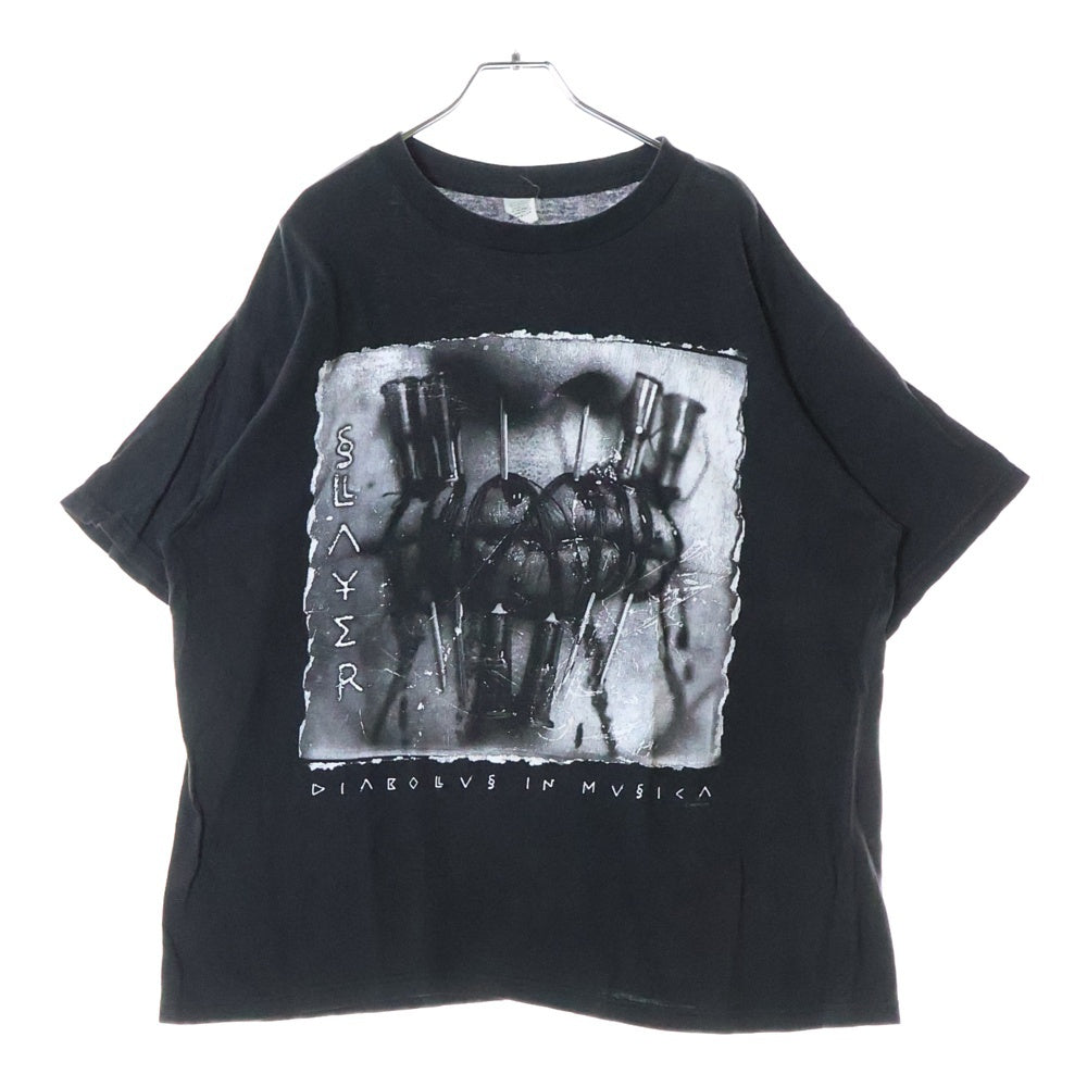 VINTAGE(ヴィンテージ) 90S VINTAGE SLAYER 1998 ヴィンテージ USA製 スレイヤー 両面プリント クルーネック コットン 半袖Tシャツ カットソー ブラック